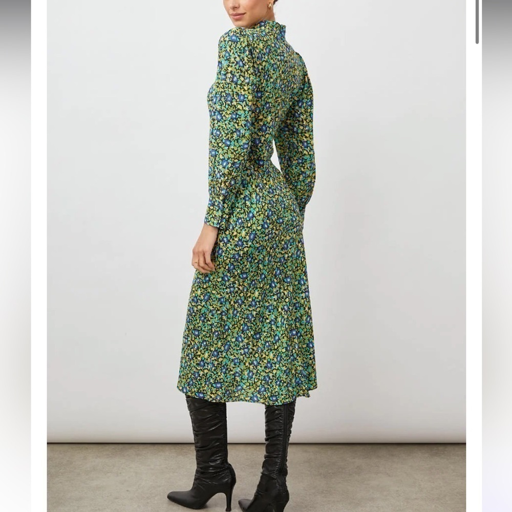 NWOT Rails Carmel Cutout Long Sleeve Dress green Abstract Garden sz S - Picture 5 of 8